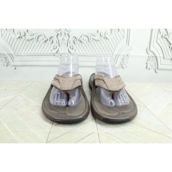 LL Bean Swift River Flip Flops All Terrain Brown Leather Size 9 M - Picture 4 of 7